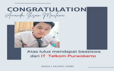 Ihsan Maulana mendapat beasiswa di Institut Teknologi Telkom Purwokerto